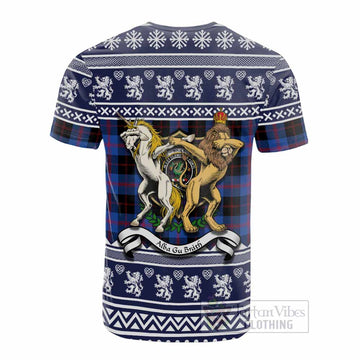 Maule Clan Tartan Crest Christmas Cotton T-shirt Coat of Arms Funny Style