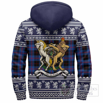 Maule Clan Tartan Crest Christmas Fleece Hoodie Coat of Arms Funny Style