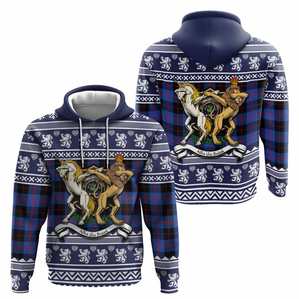Maule Clan Tartan Crest Christmas Hoodie Coat of Arms Funny Style - Tartan Vibes Clothing