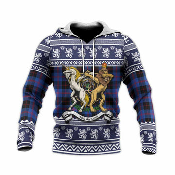 Maule Clan Tartan Crest Christmas Knitted Hoodie Coat of Arms Funny Style