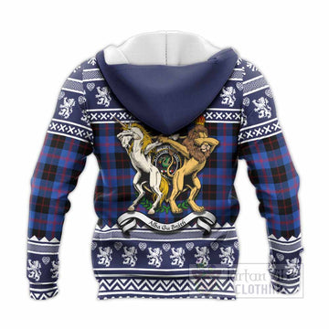 Maule Clan Tartan Crest Christmas Knitted Hoodie Coat of Arms Funny Style