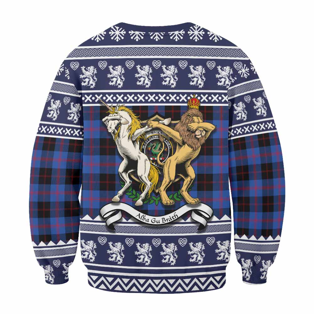 Maule Clan Tartan Crest Christmas Sweatshirt Coat of Arms Funny Style - Tartan Vibes Clothing