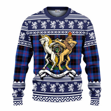 Maule Clan Tartan Crest Christmas Ugly Sweater Coat of Arms Funny Style