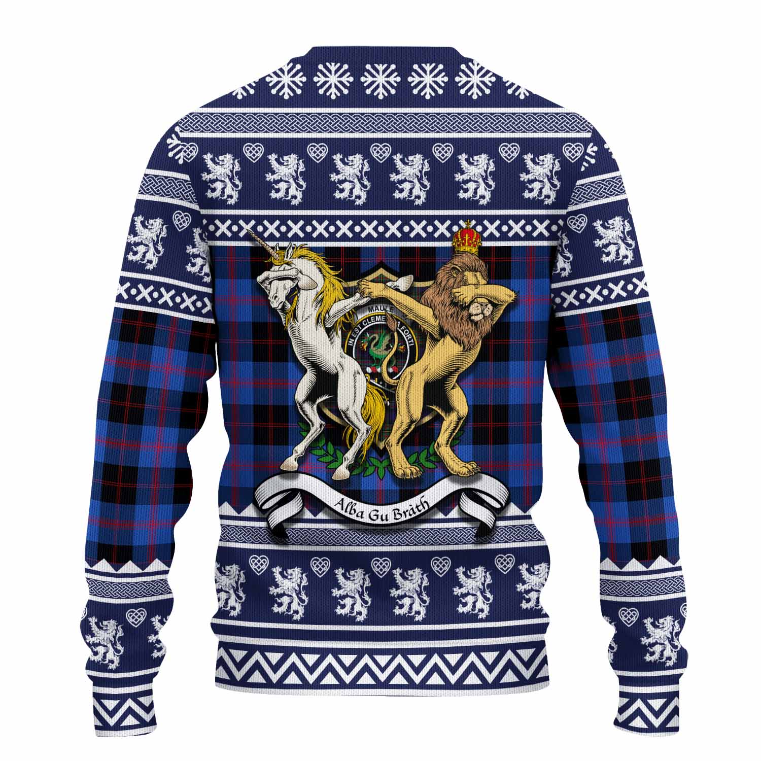 Maule Clan Tartan Crest Christmas Ugly Sweater Coat of Arms Funny Style - Tartan Vibes Clothing