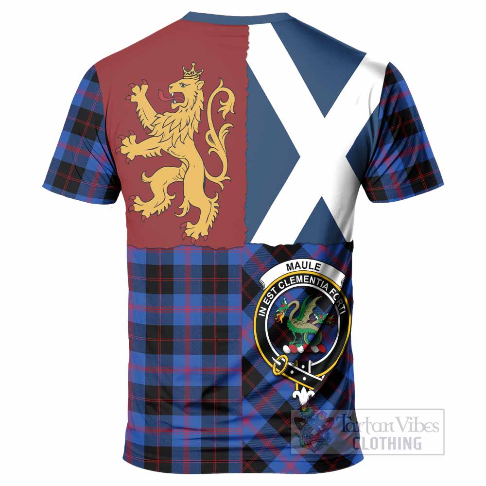 Maule Crest Tartan T-Shirt with Lion Rampant Saltire Style