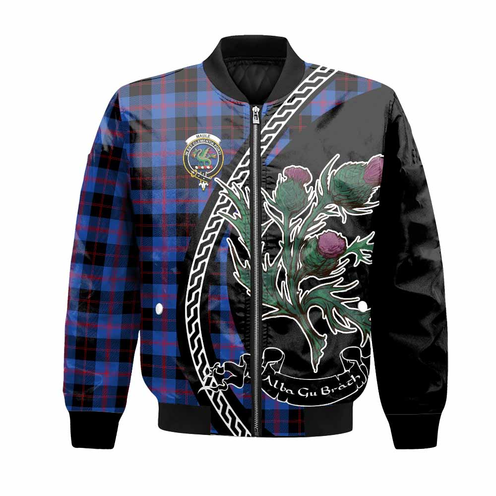 Maule Family Crest Tartan Bomber Jacket Alba Thistle Inspired - Tartan Vibes Clothing
