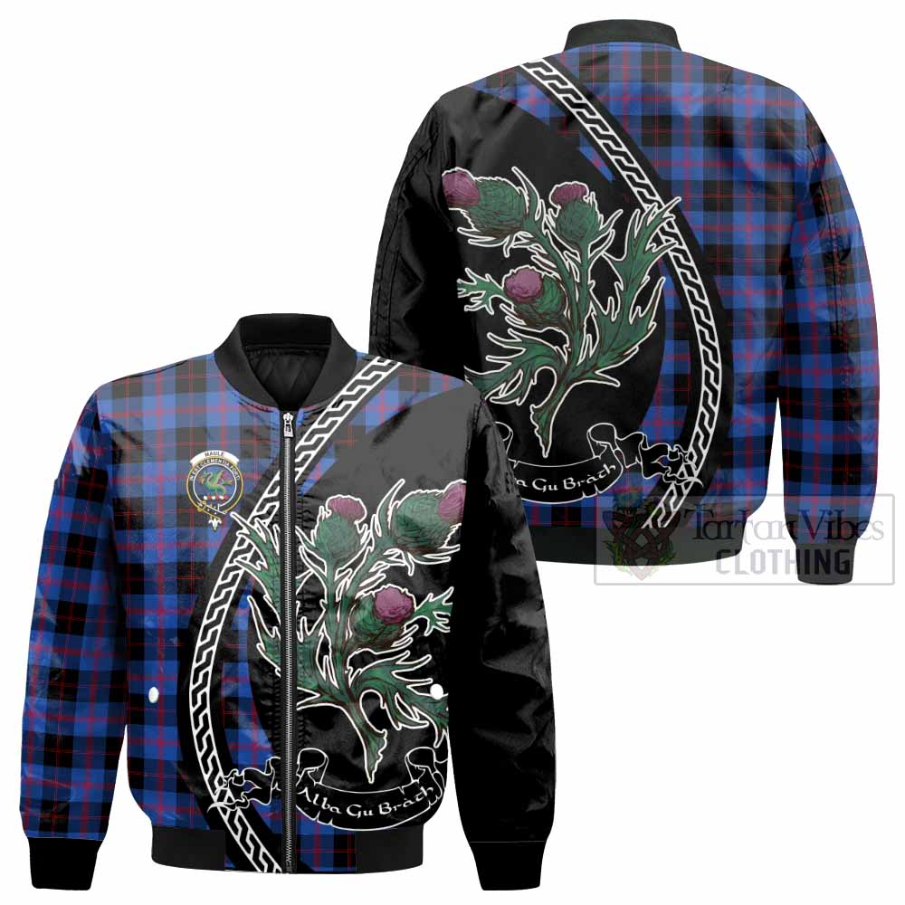 Maule Family Crest Tartan Bomber Jacket Alba Thistle Inspired - Tartan Vibes Clothing