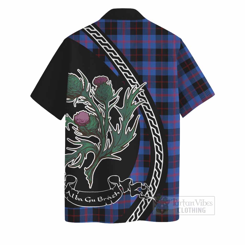 Maule Family Crest Tartan Hawaiian Shirt Alba Thistle Inspired - Tartan Vibes Clothing