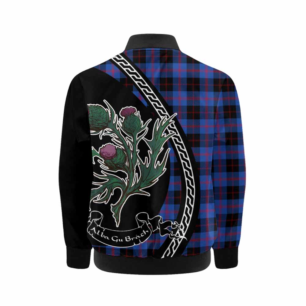 Maule Family Crest Tartan Kid Bomber Jacket Alba Thistle Inspired - Tartan Vibes Clothing
