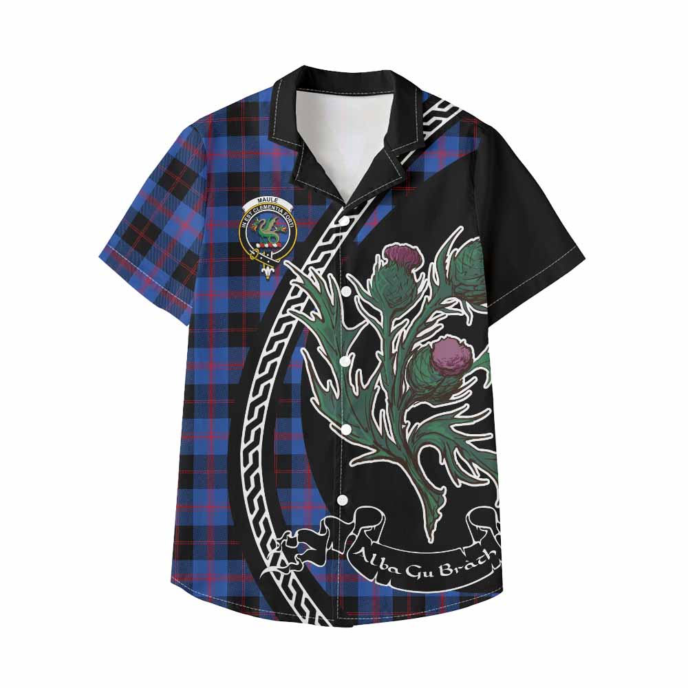 Maule Family Crest Tartan Kid Hawaiian Shirt Alba Thistle Inspired - Tartan Vibes Clothing