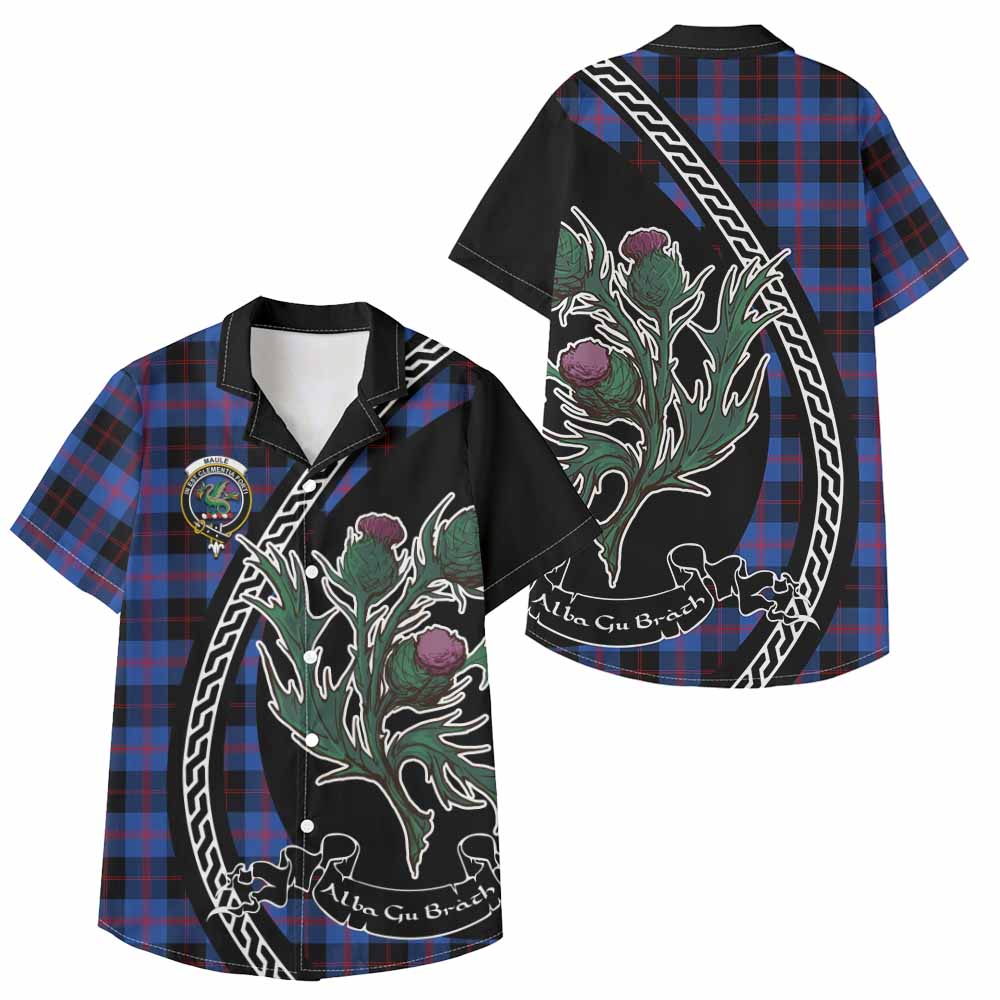 Maule Family Crest Tartan Kid Hawaiian Shirt Alba Thistle Inspired - Tartan Vibes Clothing