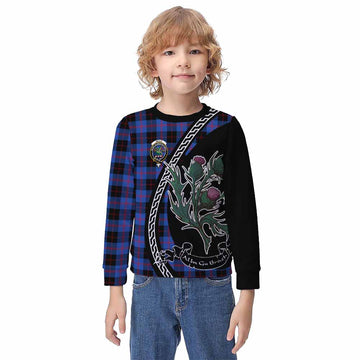 Maule Family Crest Tartan Kid Knitted Sweatshirt Alba Thistle Inspired - Tartan Vibes Clothing