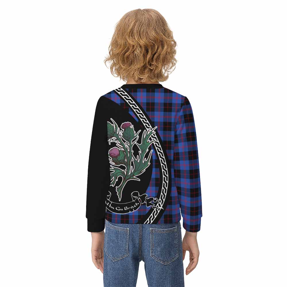 Maule Family Crest Tartan Kid Knitted Sweatshirt Alba Thistle Inspired - Tartan Vibes Clothing