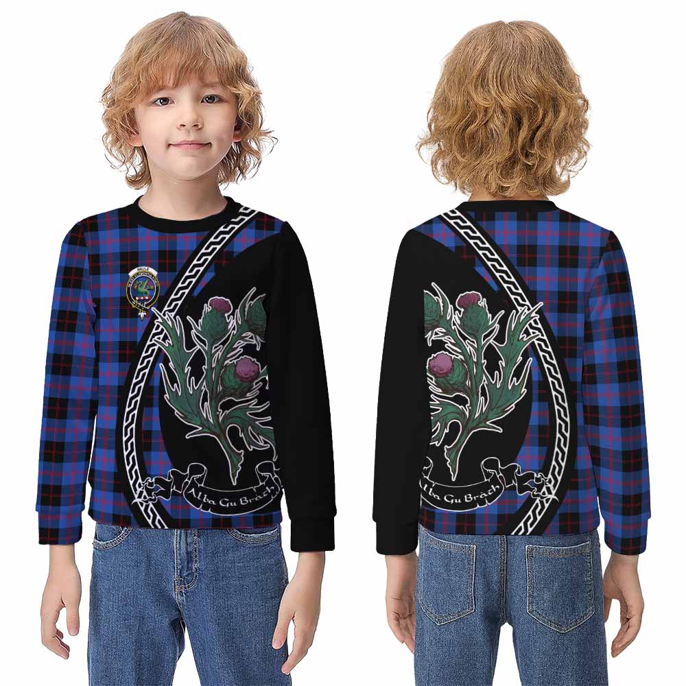 Maule Family Crest Tartan Kid Knitted Sweatshirt Alba Thistle Inspired - Tartan Vibes Clothing