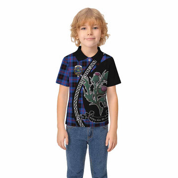 Maule Family Crest Tartan Kid Polo Shirt Alba Thistle Inspired - Tartan Vibes Clothing