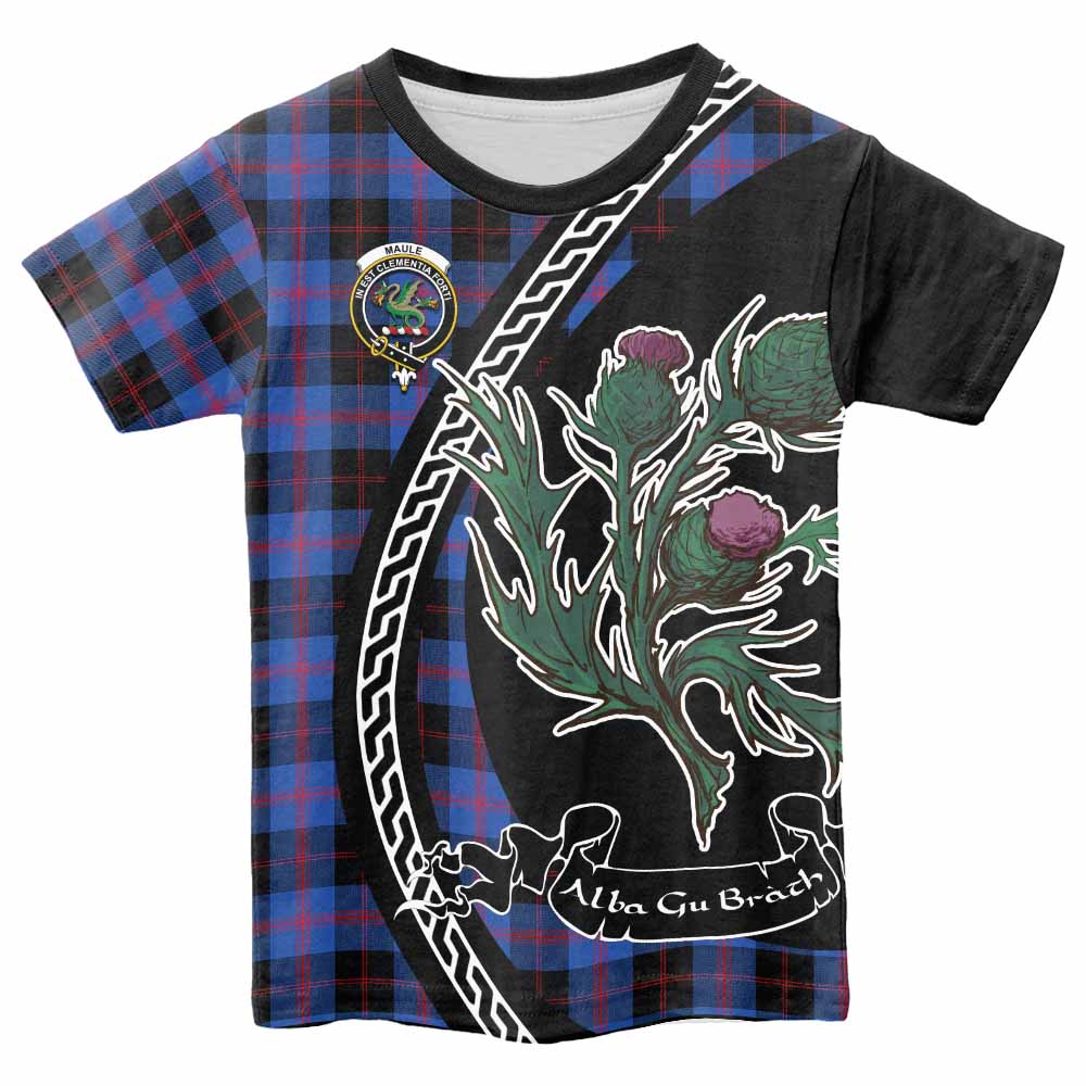 Maule Family Crest Tartan Kid T-shirt Alba Thistle Inspired - Tartan Vibes Clothing