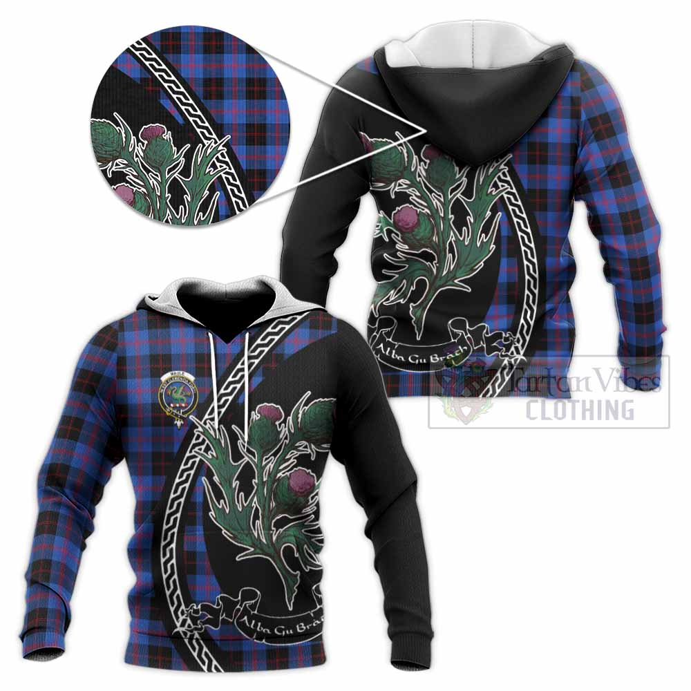 Maule Family Crest Tartan Knitted Hoodie Alba Thistle Inspired - Tartan Vibes Clothing
