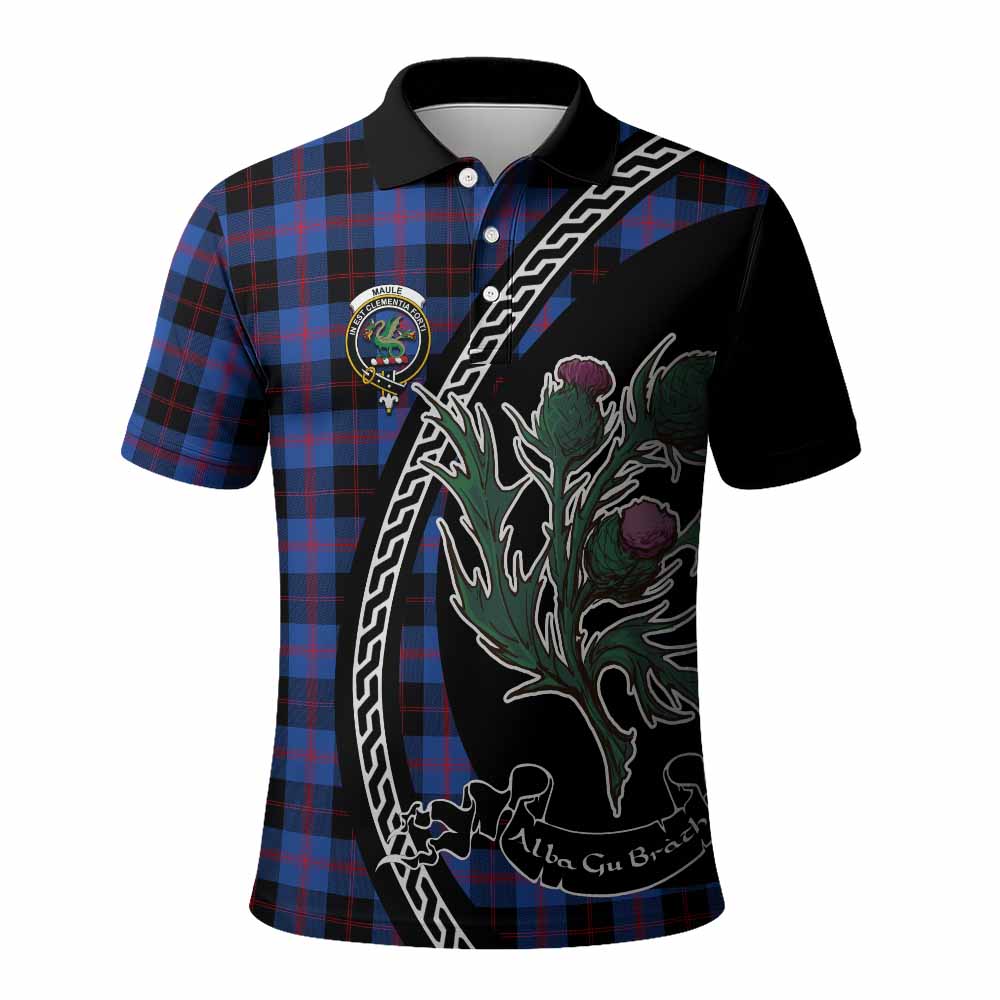 Maule Family Crest Tartan Polo Shirt Alba Thistle Inspired - Tartan Vibes Clothing