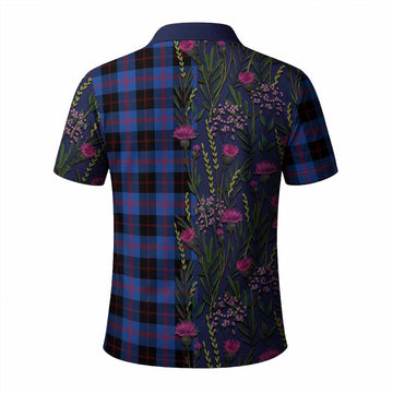 Maule Family Crest Tartan Polo Shirt Scottish Thistle Flower Pattern Half Style