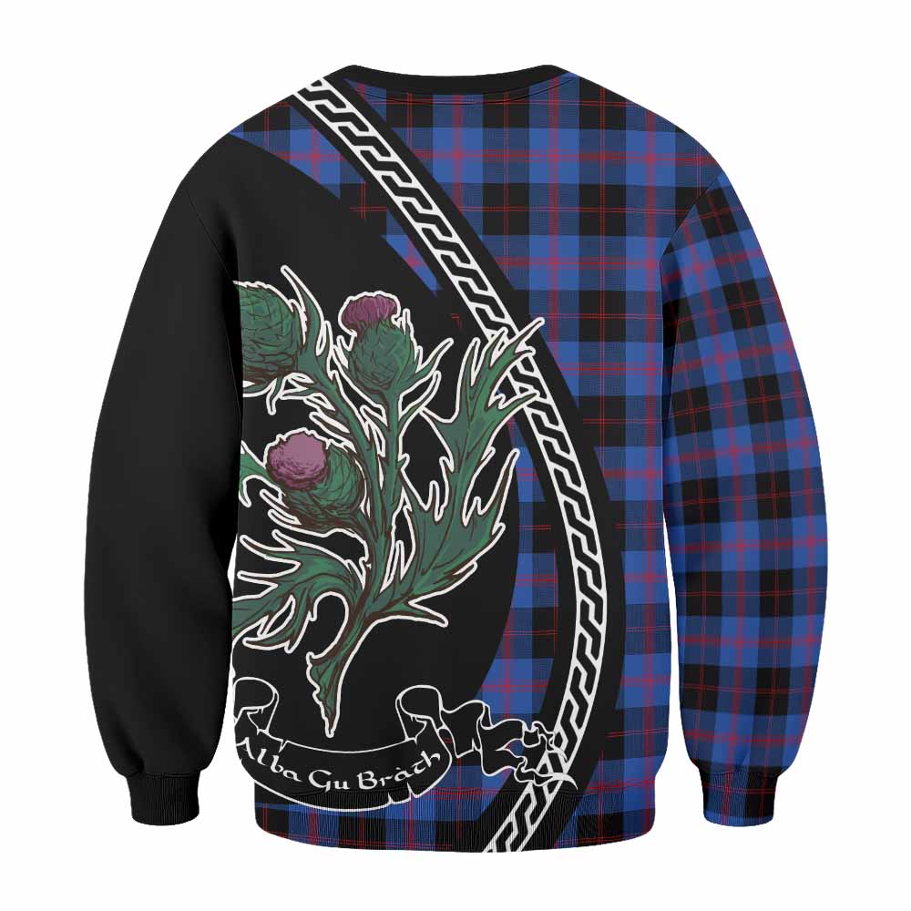 Maule Family Crest Tartan Sweatshirt Alba Thistle Inspired - Tartan Vibes Clothing