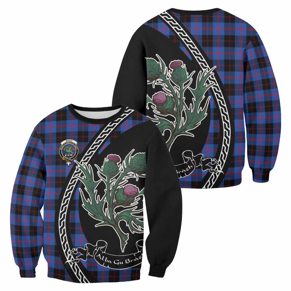 Maule Family Crest Tartan Sweatshirt Alba Thistle Inspired - Tartan Vibes Clothing
