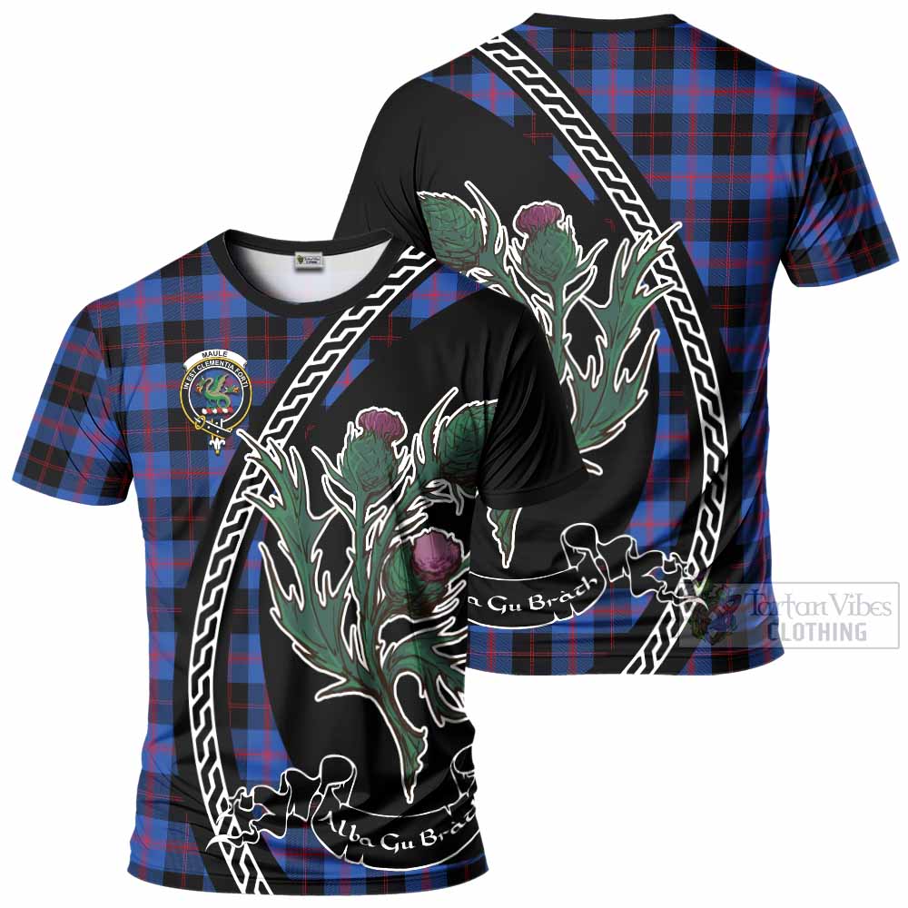 Maule Family Crest Tartan T-Shirt Alba Thistle Inspired - Tartan Vibes Clothing