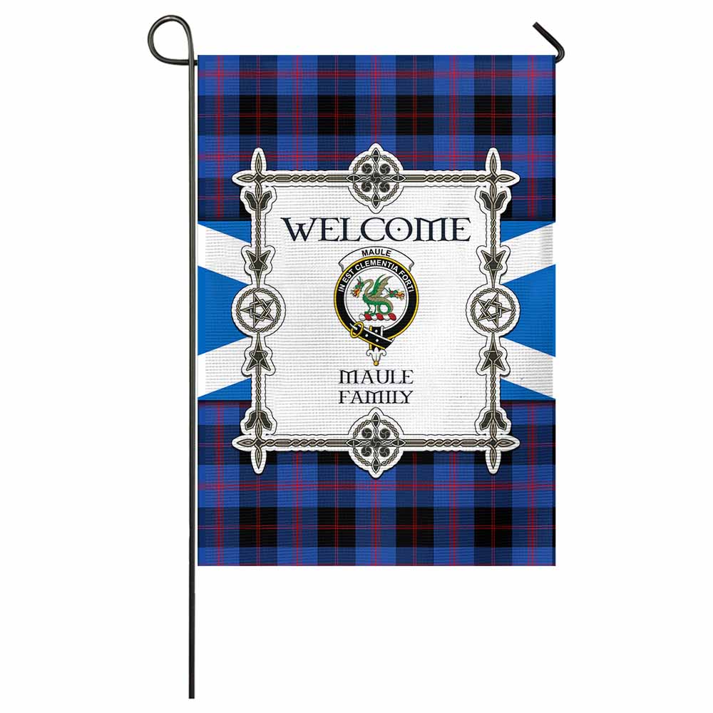 Maule Family Crest Tartan Welcome Garden Flag Saltire Harmony Style - Tartan Vibes Clothing