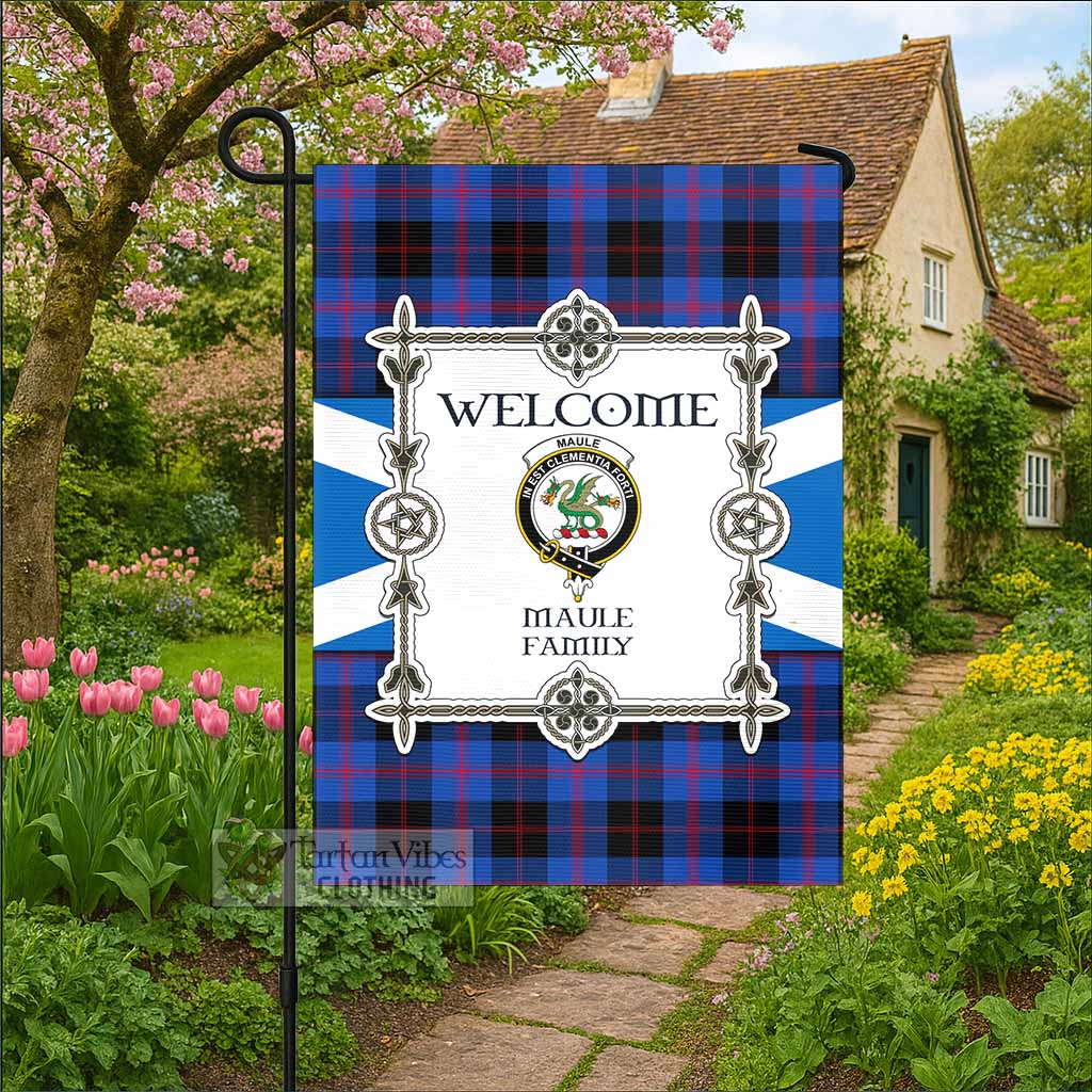 Maule Family Crest Tartan Welcome Garden Flag Saltire Harmony Style - Tartan Vibes Clothing