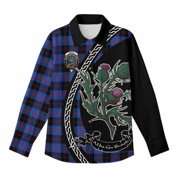 Maule Family Crest Tartan Women Casual Shirt Alba Thistle Inspired - Tartan Vibes Clothing