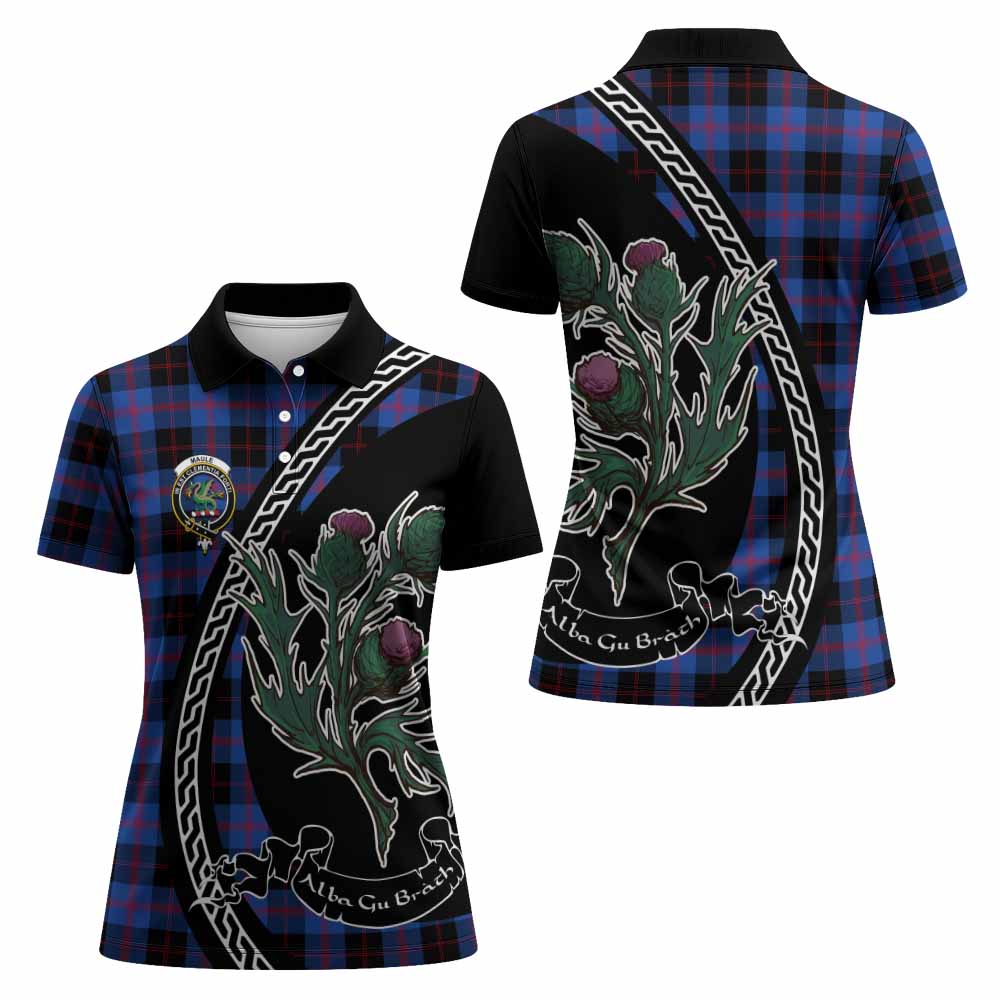 Maule Family Crest Tartan Women Polo Shirt Alba Thistle Inspired - Tartan Vibes Clothing