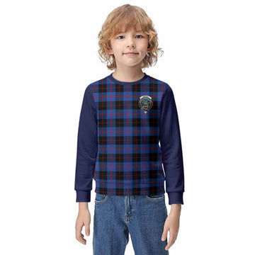 Maule Tartan Accent Kid Knitted Sweatshirt with Family Crest