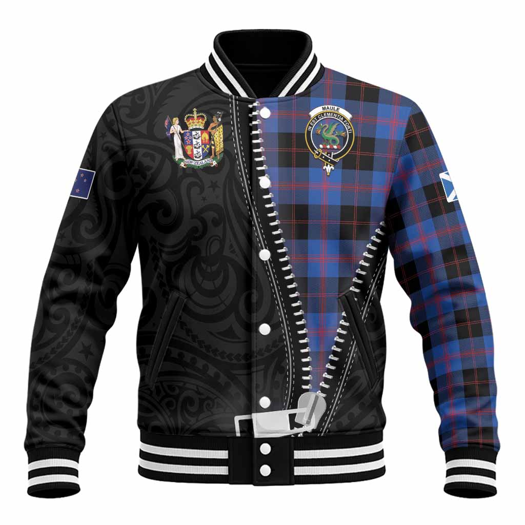 Maule Tartan Baseball Jacket New Zealand Pattern Unique Zipper Stylized