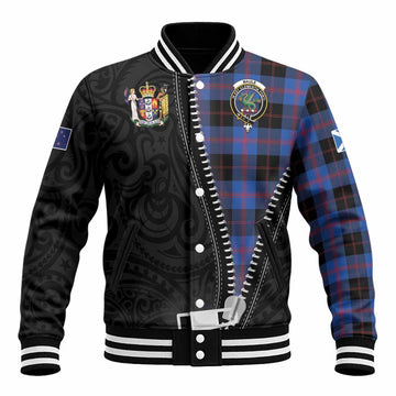 Maule Tartan Baseball Jacket New Zealand Pattern Unique Zipper Stylized