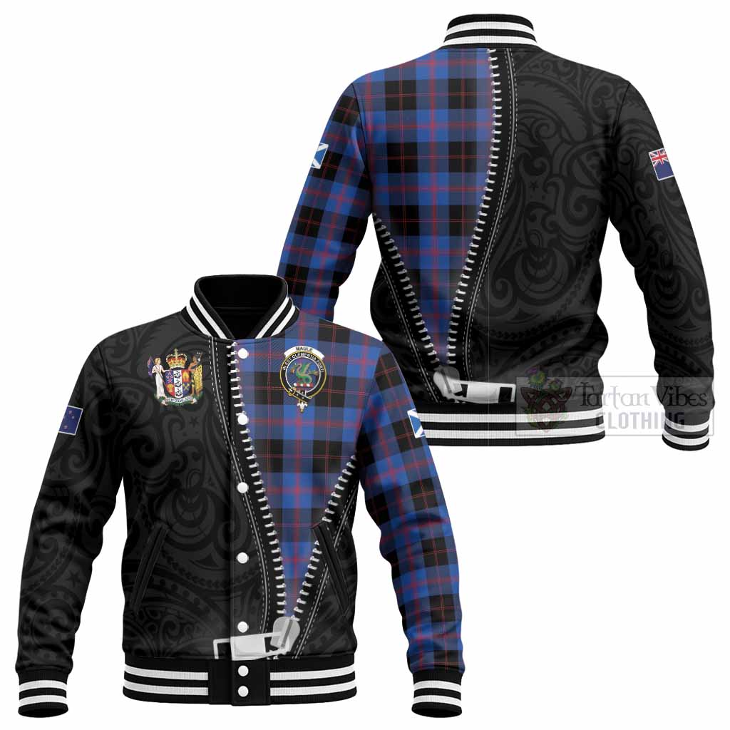 Maule Tartan Baseball Jacket New Zealand Pattern Unique Zipper Stylized