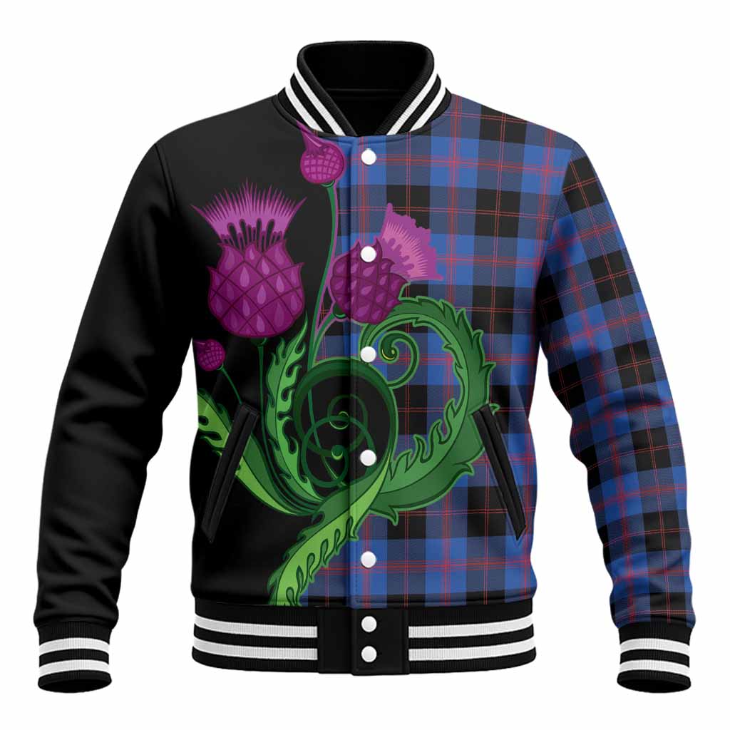 Maule Tartan Baseball Jacket Traditional Scottish Thistle