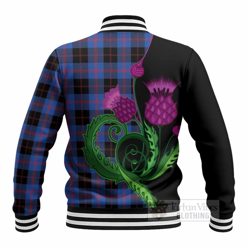 Maule Tartan Baseball Jacket Traditional Scottish Thistle