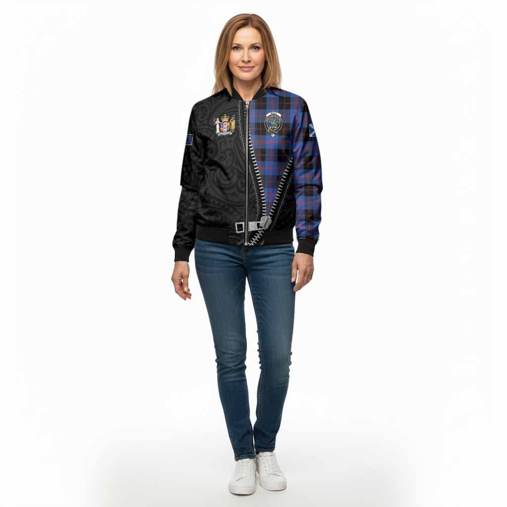Maule Tartan Bomber Jacket New Zealand Pattern Unique Zipper Stylized