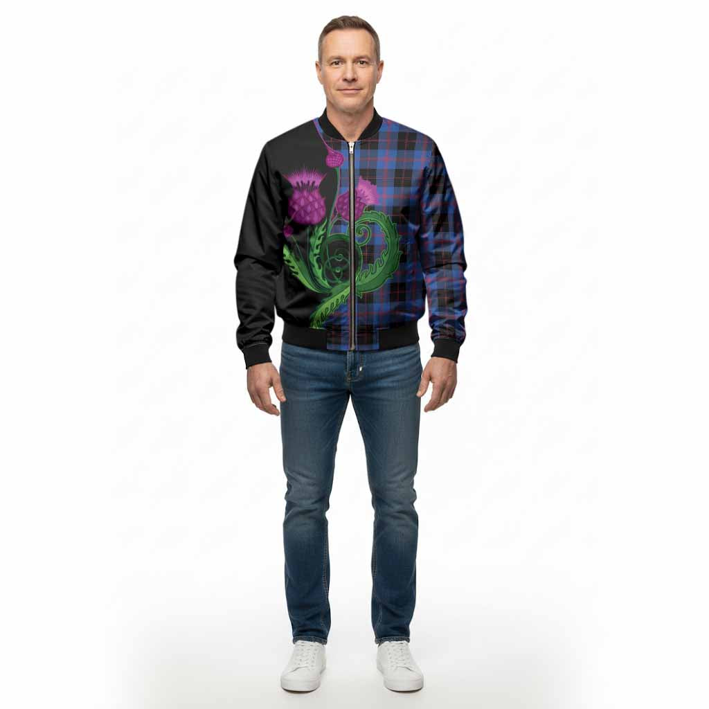 Maule Tartan Bomber Jacket Traditional Scottish Thistle
