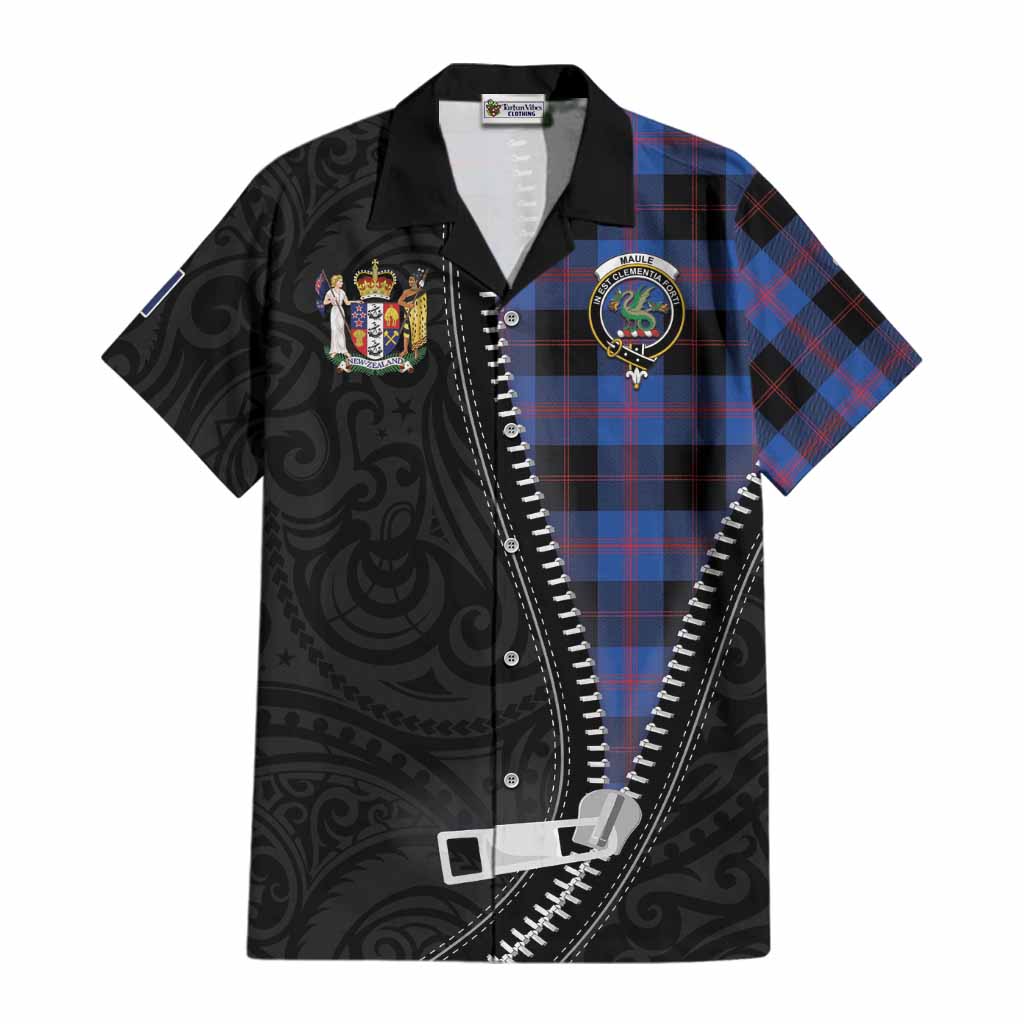 Maule Tartan Cotton Hawaiian Shirt New Zealand Pattern Unique Zipper Stylized