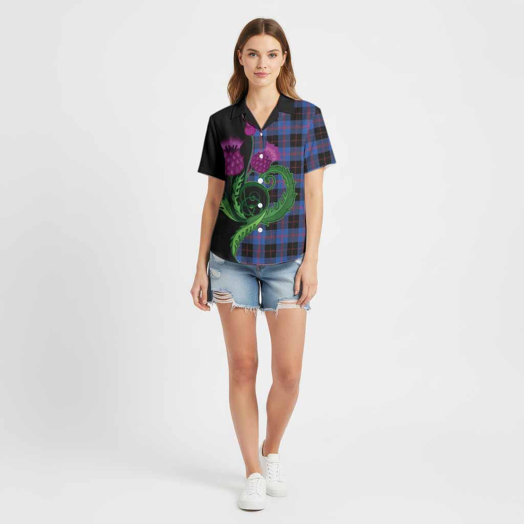 Maule Tartan Cotton Hawaiian Shirt Traditional Scottish Thistle