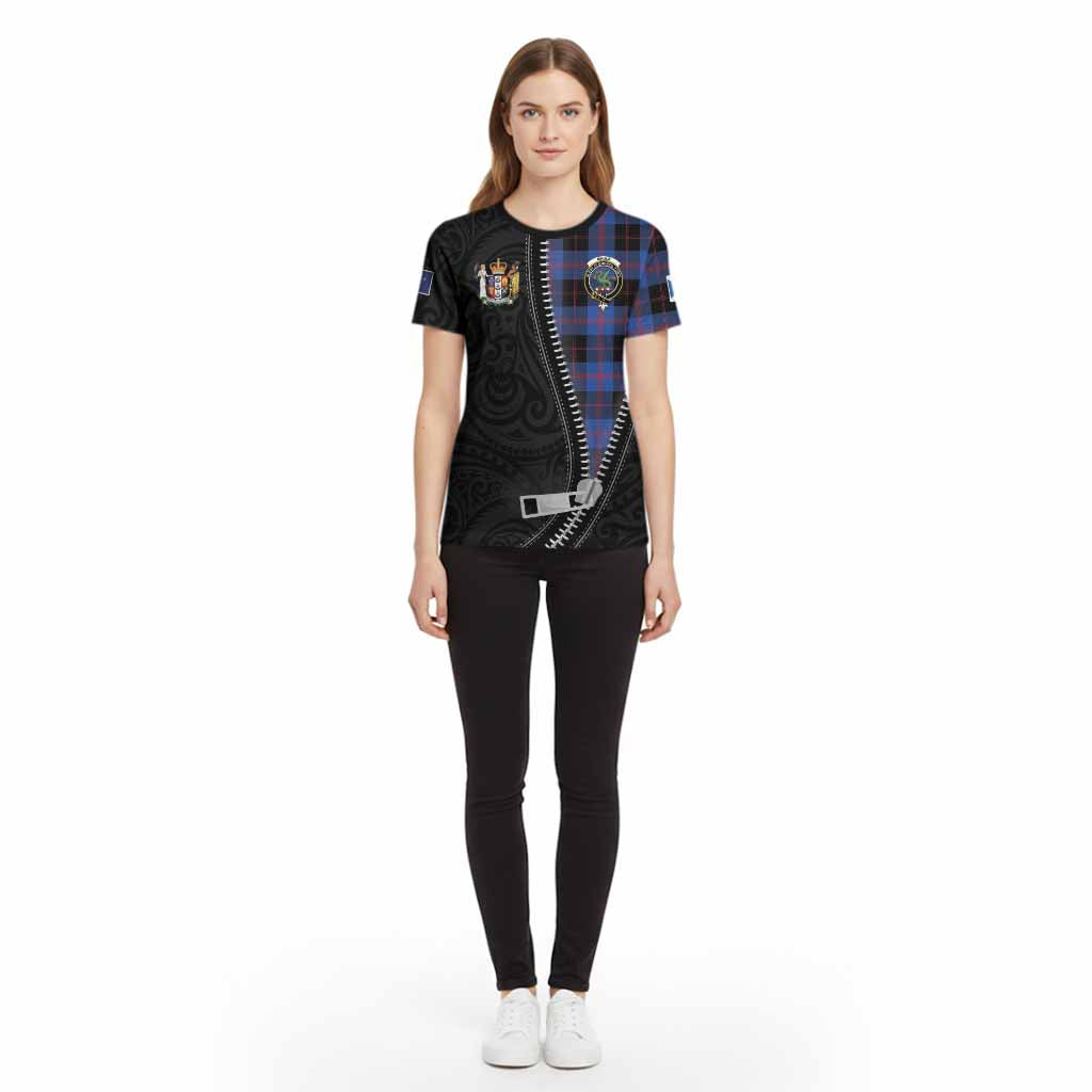 Maule Tartan Cotton T-shirt New Zealand Pattern Unique Zipper Stylized