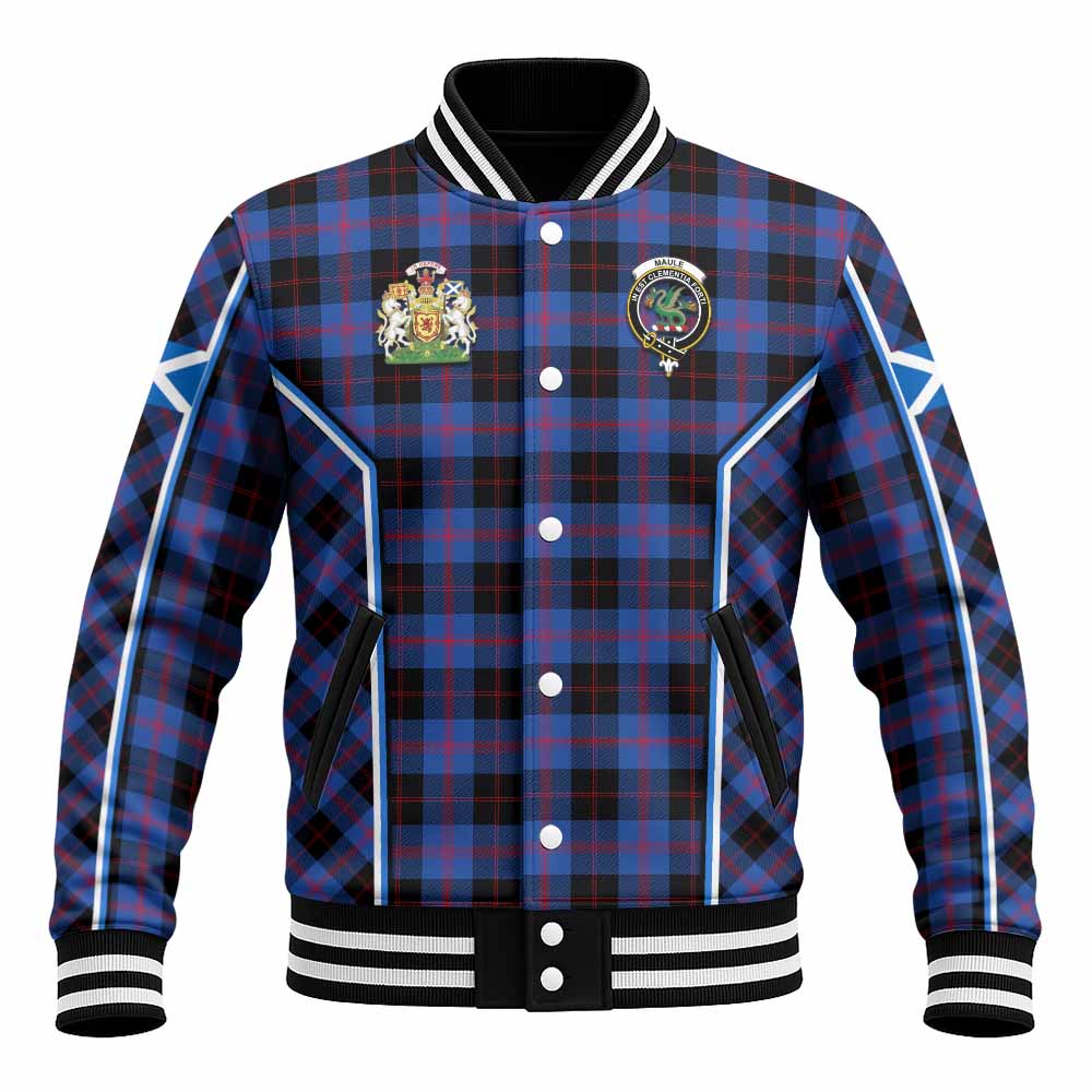 Maule Tartan Crest Baseball Jacket Scotland Coat of Arm Flag Style - Tartan Vibes Clothing