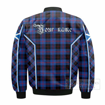 Maule Tartan Crest Bomber Jacket Scotland Coat of Arm Flag Style