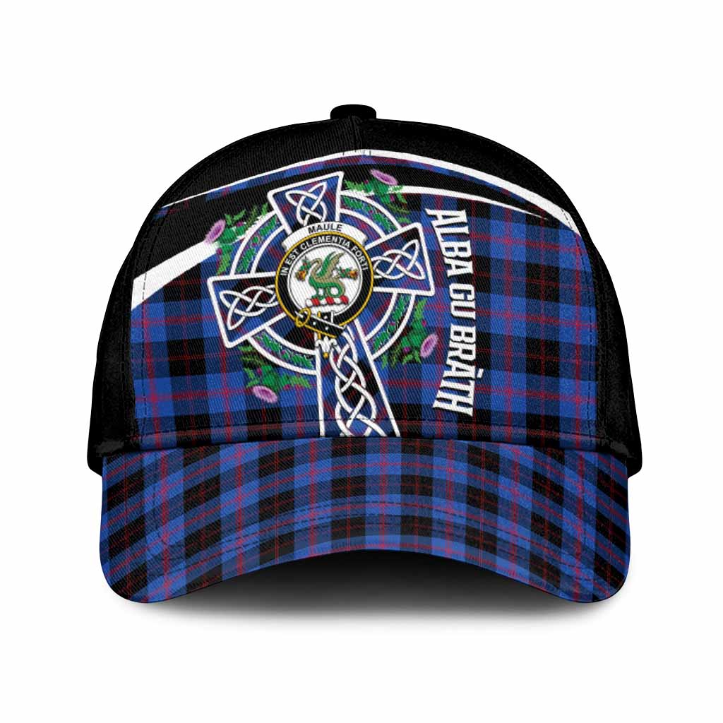 Maule Tartan Crest Classic Cap Scottish Thistle Celtic Cross Alba Gu Brath
