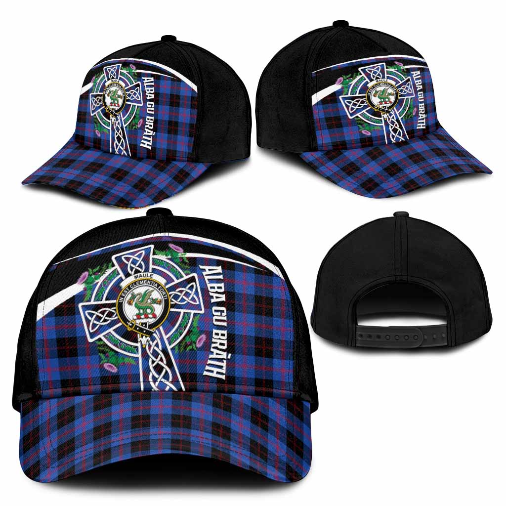 Maule Tartan Crest Classic Cap Scottish Thistle Celtic Cross Alba Gu Brath