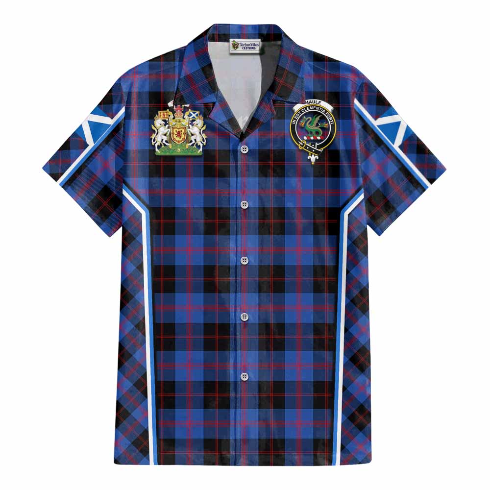 Maule Tartan Crest Cotton Hawaiian Shirt Scotland Coat of Arm Flag Style - Tartan Vibes Clothing