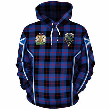 Maule Tartan Crest Cotton Hoodie Scotland Coat of Arm Flag Style