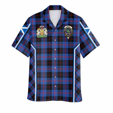 Maule Tartan Crest Hawaiian Shirt Scotland Coat of Arm Flag Style