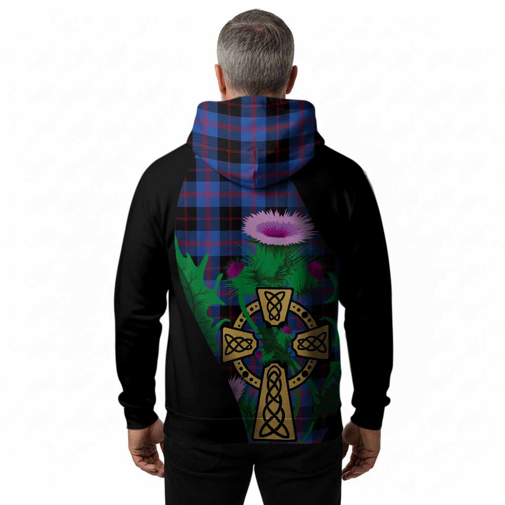 Maule Tartan Crest Hoodie Celtic Cross Thistle Flowers