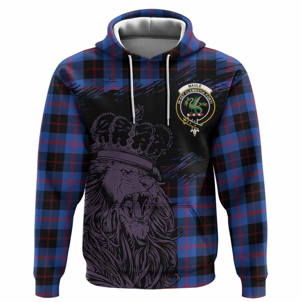 Maule Tartan Crest Hoodie Crowned Lion Heritage Style